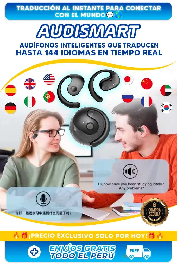AUDISMART® -- AUDIFONOS INTELIGENTES DE TRADUCCION AL INSTANTE