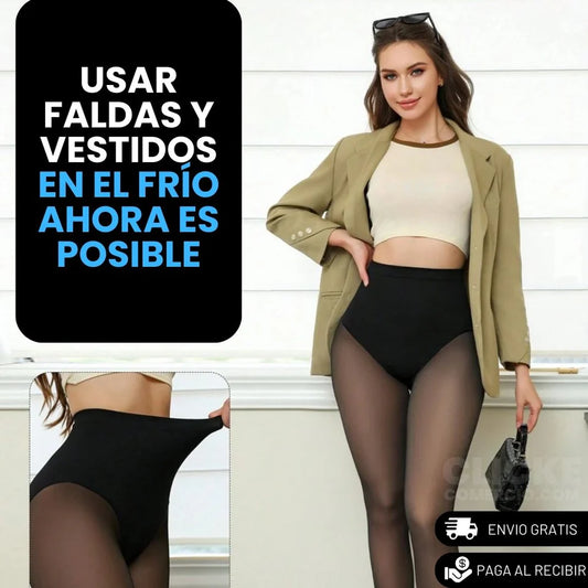 Pantys con Calentador, Efecto Piel, Control de Abdomen y Push Up Levanta Glúteo (Gramaje 220)
